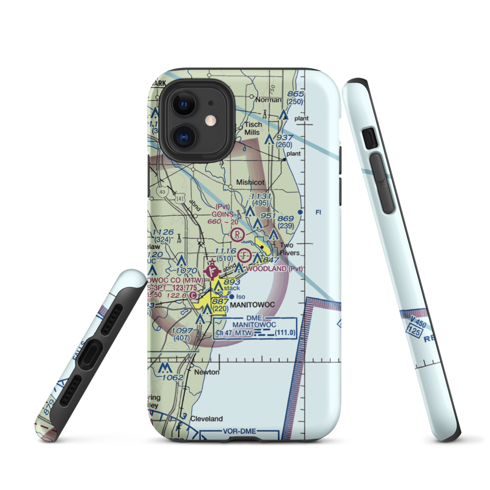 Woodland Airstrip (3WN7) VFR Sectional  Tough iPhone Case iPhone 11 model shown
