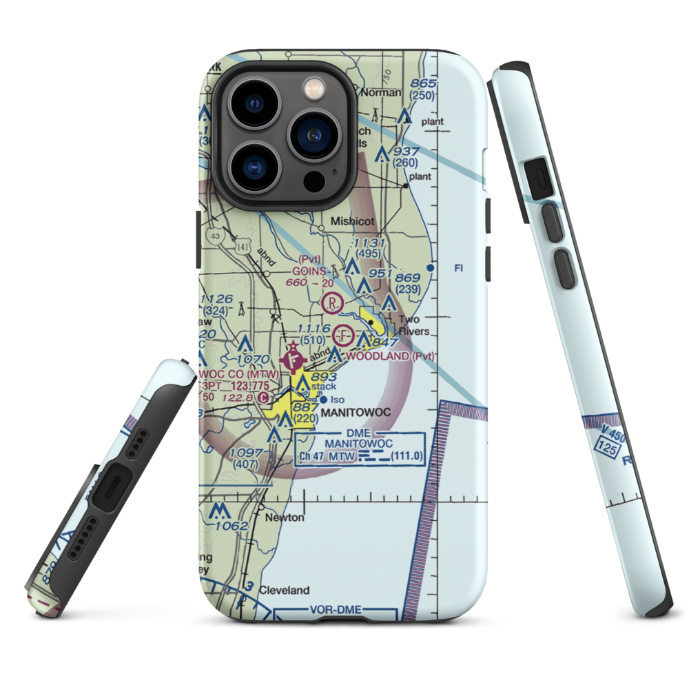 Woodland Airstrip (3WN7) VFR Sectional  Tough iPhone Case iPhone 13 Pro Max model shown