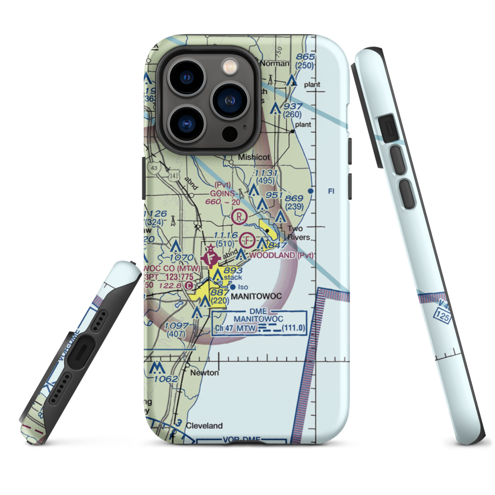 Woodland Airstrip (3WN7) VFR Sectional  Tough iPhone Case iPhone 14 Pro Max model shown