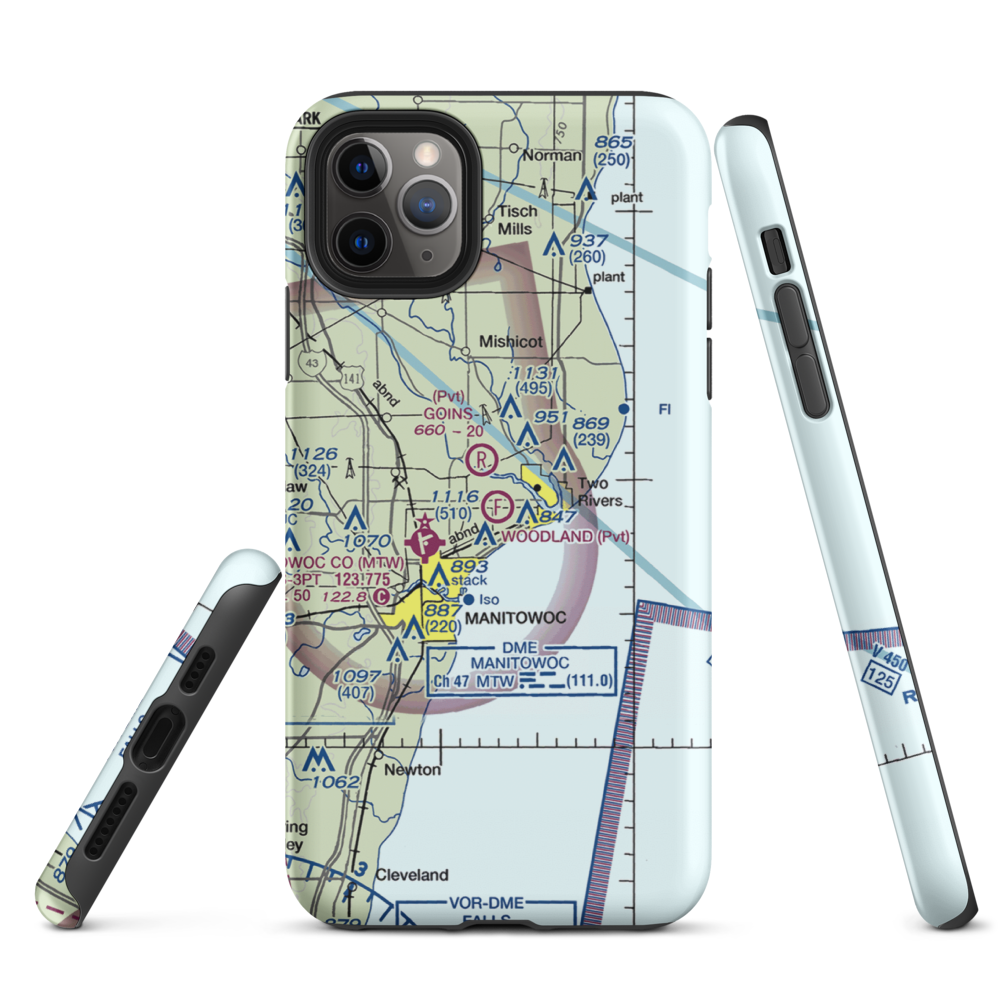 Woodland Airstrip (3WN7) VFR Sectional  Tough iPhone Case iPhone 11 Pro Max model shown