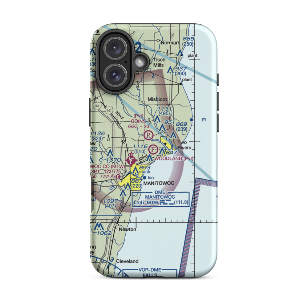 Woodland Airstrip (3WN7) VFR Sectional  Tough iPhone Case iPhone 16 Plus model shown