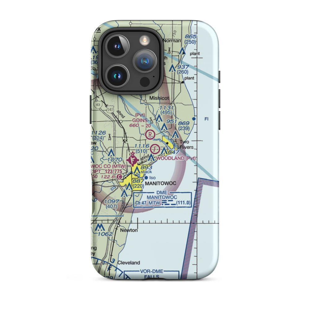 Woodland Airstrip (3WN7) VFR Sectional  Tough iPhone Case iPhone 16 Pro Max model shown
