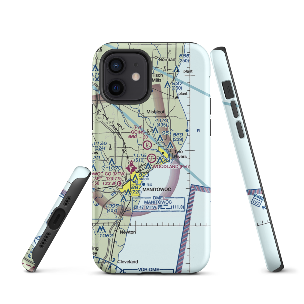 Woodland Airstrip (3WN7) VFR Sectional  Tough iPhone Case iPhone 12 model shown
