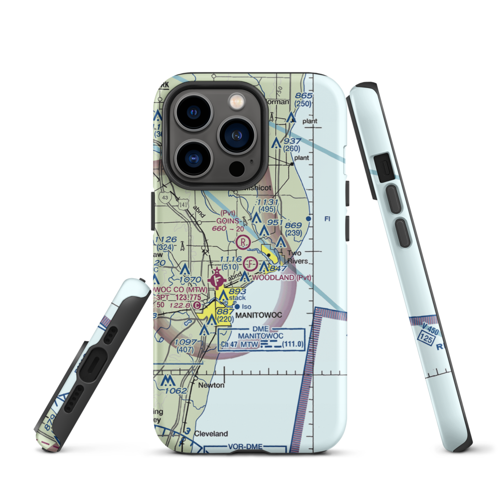 Woodland Airstrip (3WN7) VFR Sectional  Tough iPhone Case iPhone 13 Pro model shown