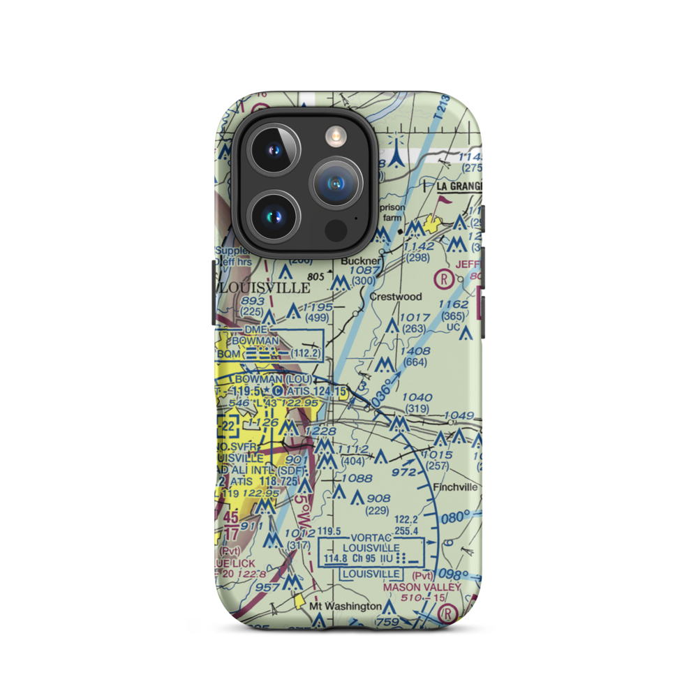 Woodledge Farm Airport (82KY) VFR Sectional  Tough iPhone Case iPhone 16 Pro model shown