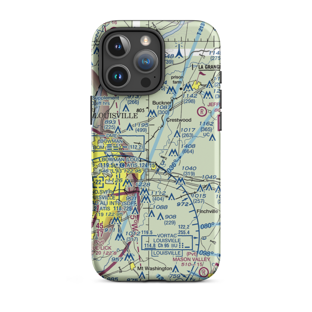 Woodledge Farm Airport (82KY) VFR Sectional  Tough iPhone Case iPhone 16 Pro Max model shown