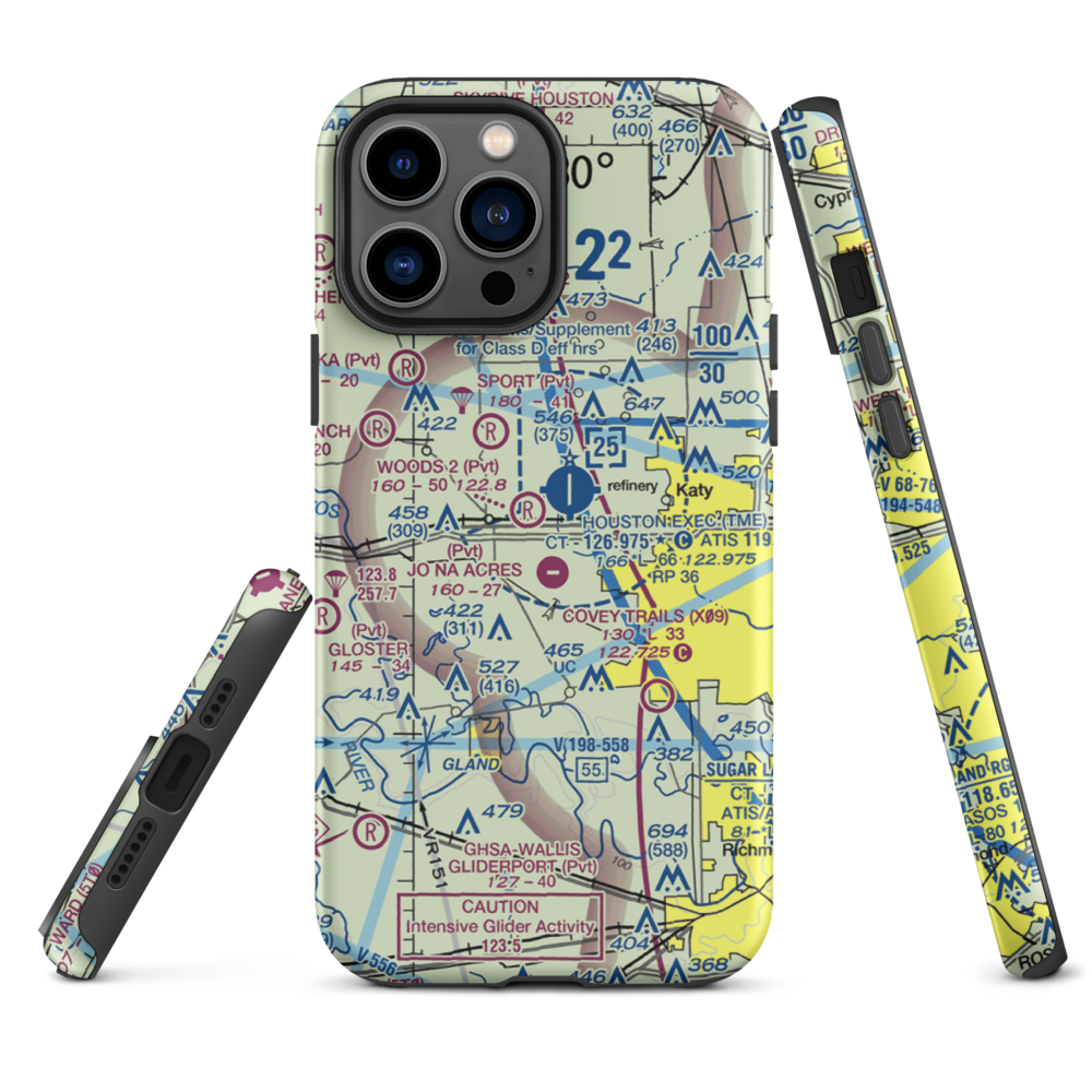 Woods Airport (77TX) VFR Sectional  Tough iPhone Case iPhone 13 Pro Max model shown