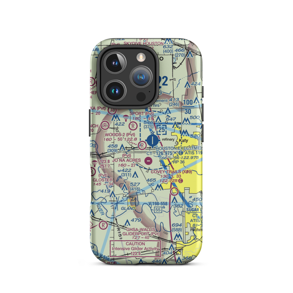 Woods Airport (77TX) VFR Sectional  Tough iPhone Case iPhone 16 Pro model shown