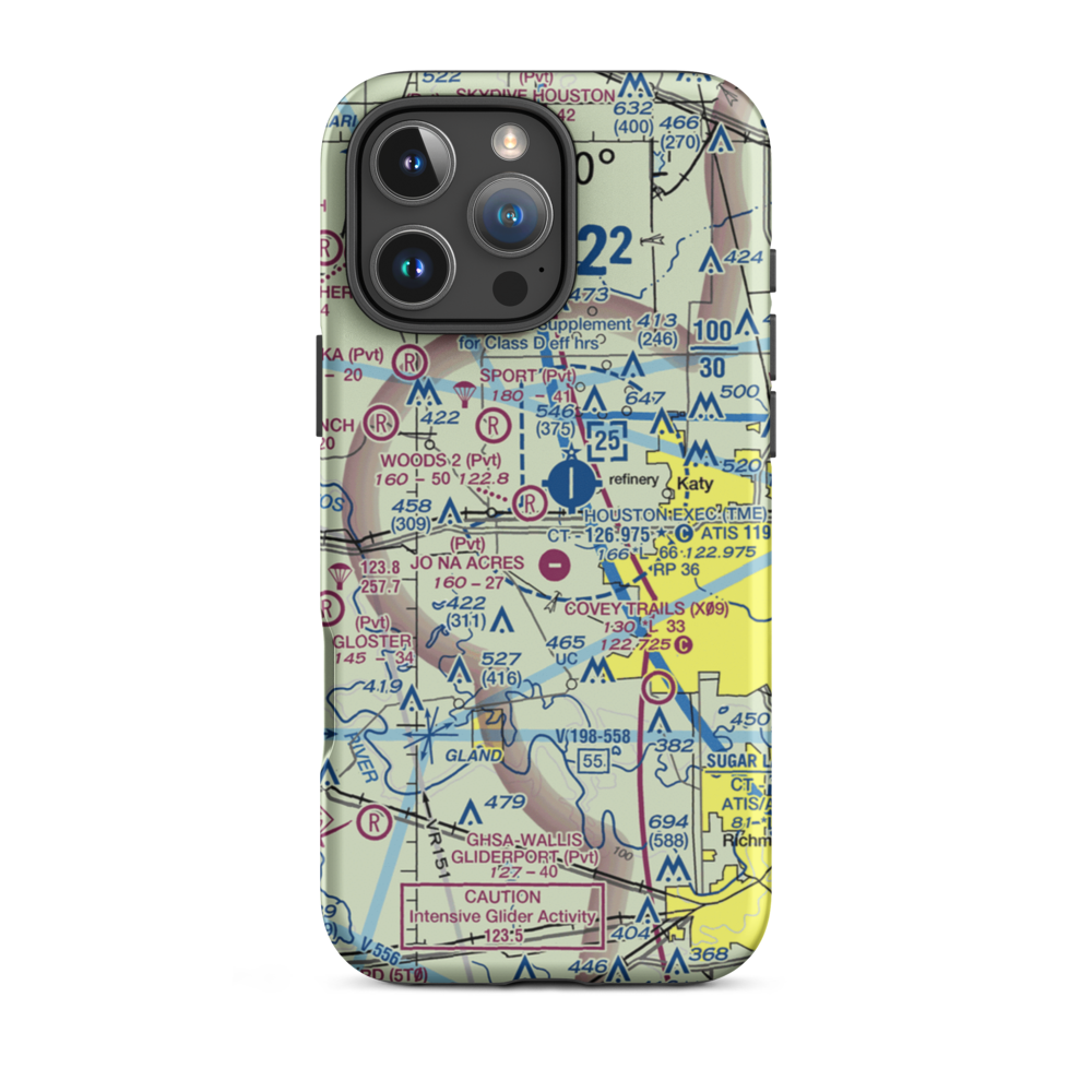 Woods Airport (77TX) VFR Sectional  Tough iPhone Case iPhone 16 Pro Max model shown