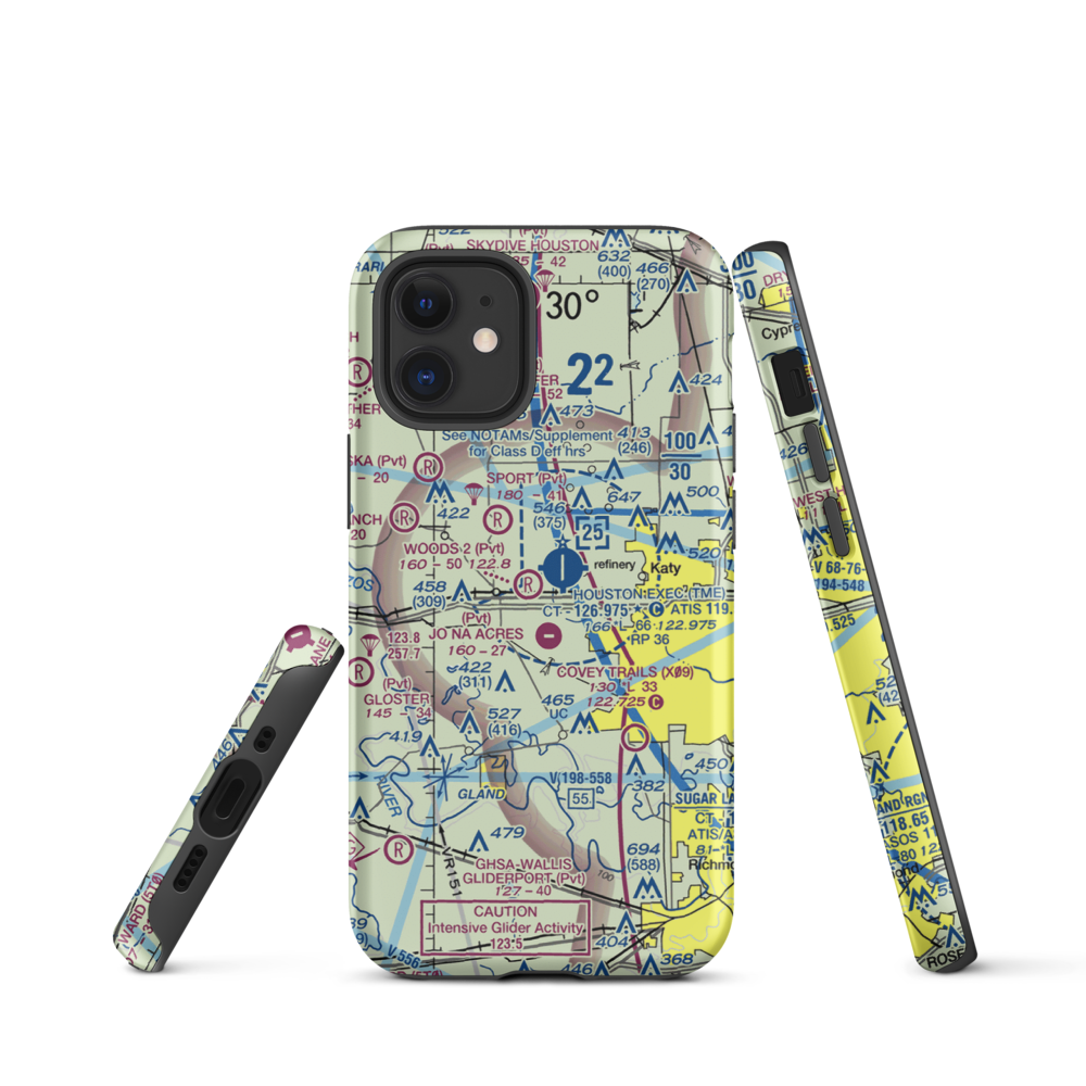 Woods Airport (77TX) VFR Sectional  Tough iPhone Case iPhone 12 mini model shown