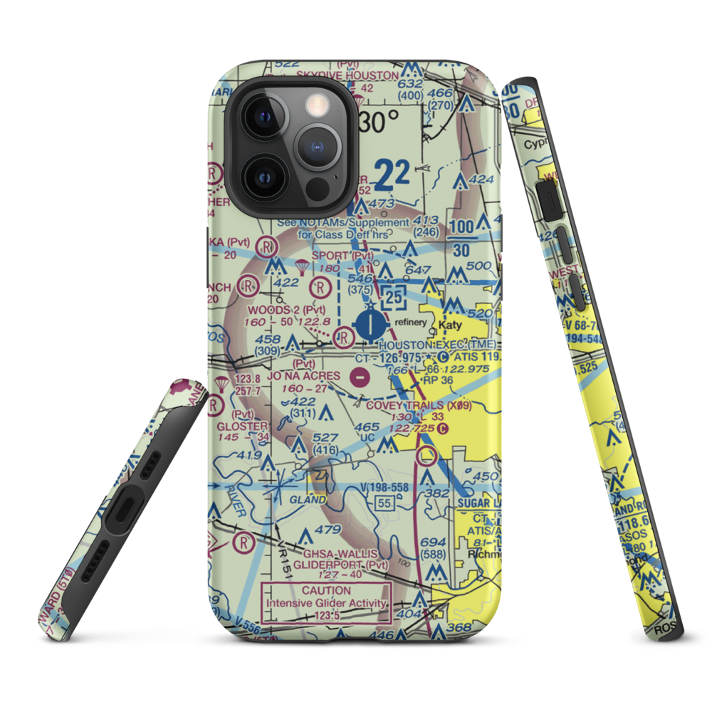 Woods Airport (77TX) VFR Sectional  Tough iPhone Case iPhone 12 Pro Max model shown