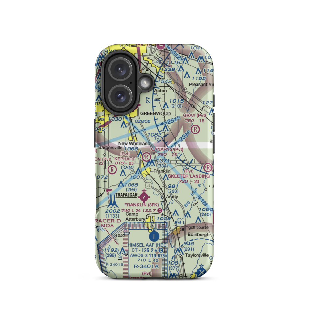 Woods Field (63II) VFR Sectional  Tough iPhone Case iPhone 16 model shown
