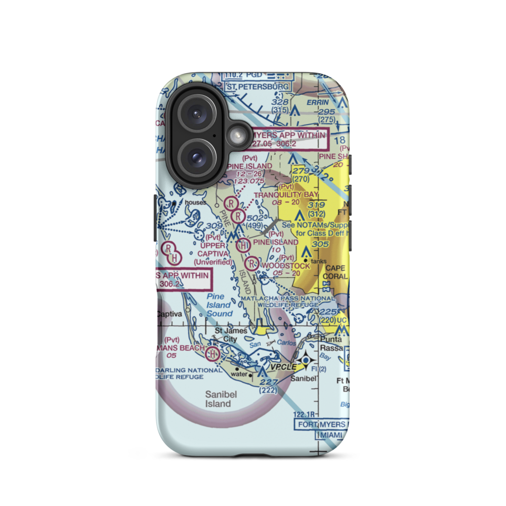 Woodstock Airport (FL86) VFR Sectional  Tough iPhone Case iPhone 16 model shown