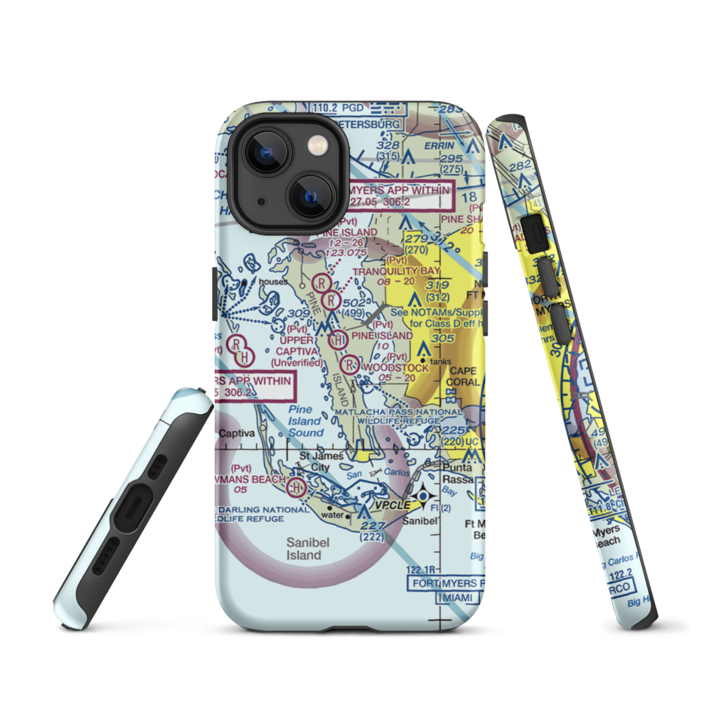Woodstock Airport (FL86) VFR Sectional  Tough iPhone Case iPhone 13 model shown