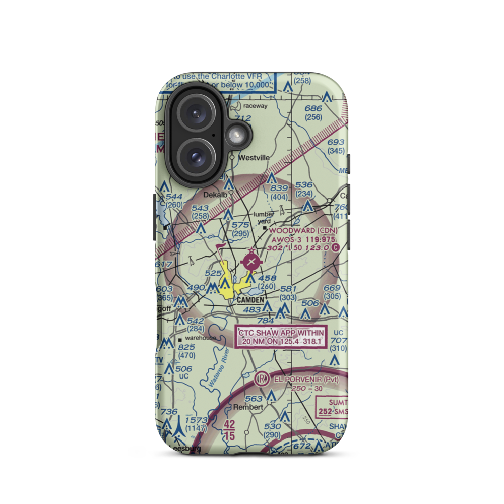 Woodward Field (CDN) VFR Sectional  Tough iPhone Case iPhone 16 model shown