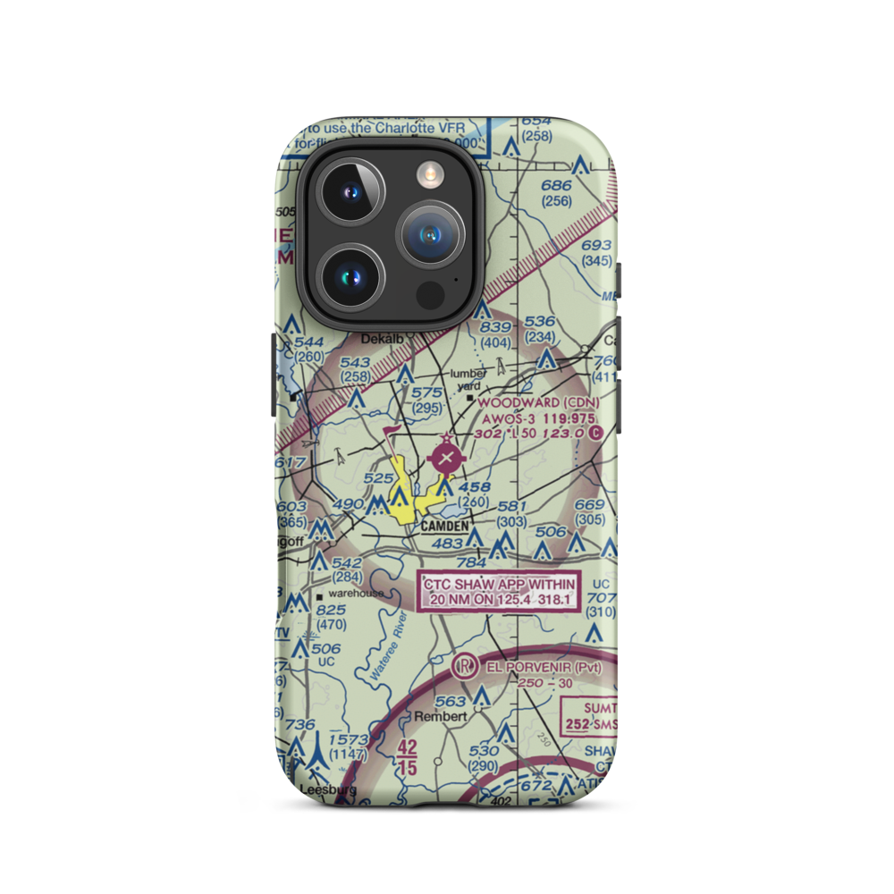 Woodward Field (CDN) VFR Sectional  Tough iPhone Case iPhone 16 Pro model shown