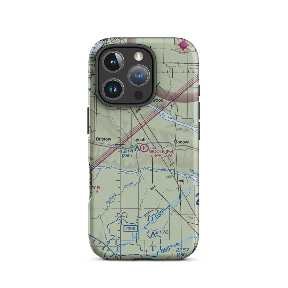 Woolf Brothers Airport (NE06) VFR Sectional  Tough iPhone Case iPhone 16 Pro model shown
