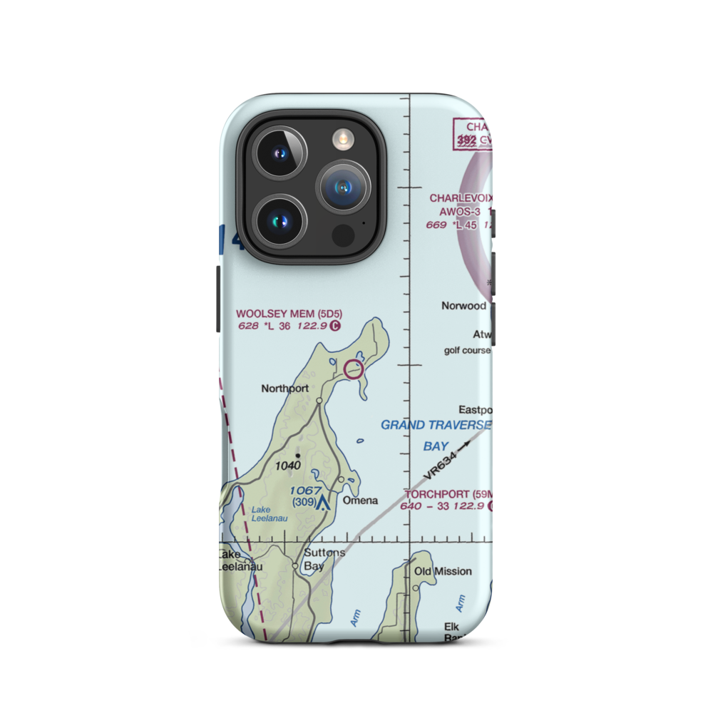 Woolsey Memorial Airport (5D5) VFR Sectional  Tough iPhone Case iPhone 16 Pro model shown