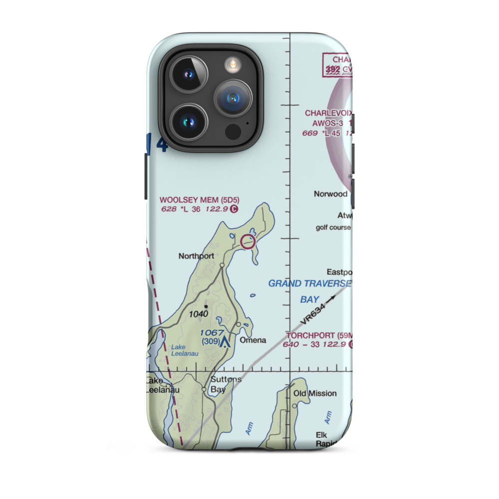 Woolsey Memorial Airport (5D5) VFR Sectional  Tough iPhone Case iPhone 16 Pro Max model shown