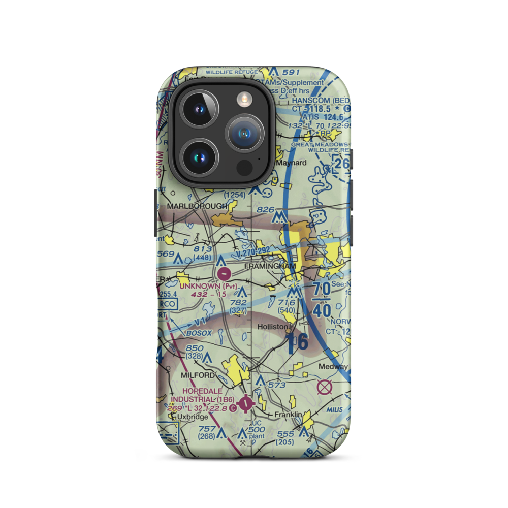 Wormid Airport (08MA) VFR Sectional  Tough iPhone Case iPhone 16 Pro model shown