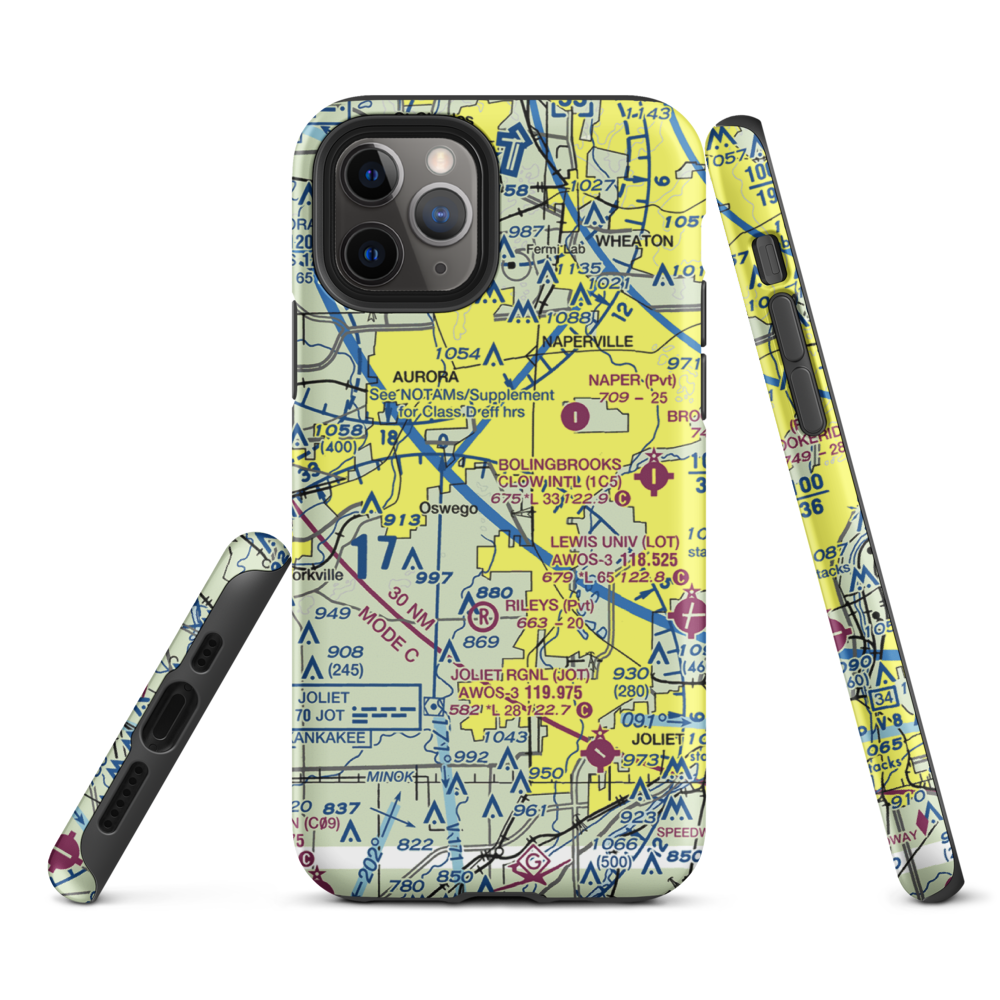 Wormley Airport (85LL) VFR Sectional  Tough iPhone Case iPhone 11 Pro model shown