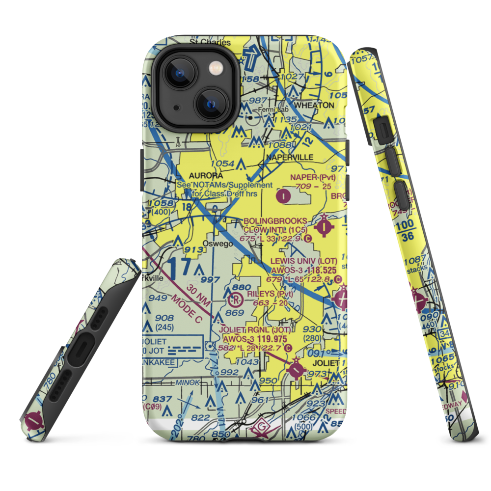 Wormley Airport (85LL) VFR Sectional  Tough iPhone Case iPhone 14 Plus model shown
