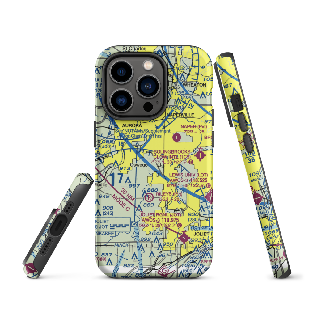 Wormley Airport (85LL) VFR Sectional  Tough iPhone Case iPhone 14 Pro model shown