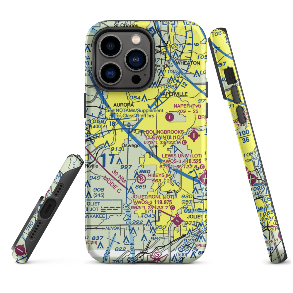 Wormley Airport (85LL) VFR Sectional  Tough iPhone Case iPhone 14 Pro Max model shown