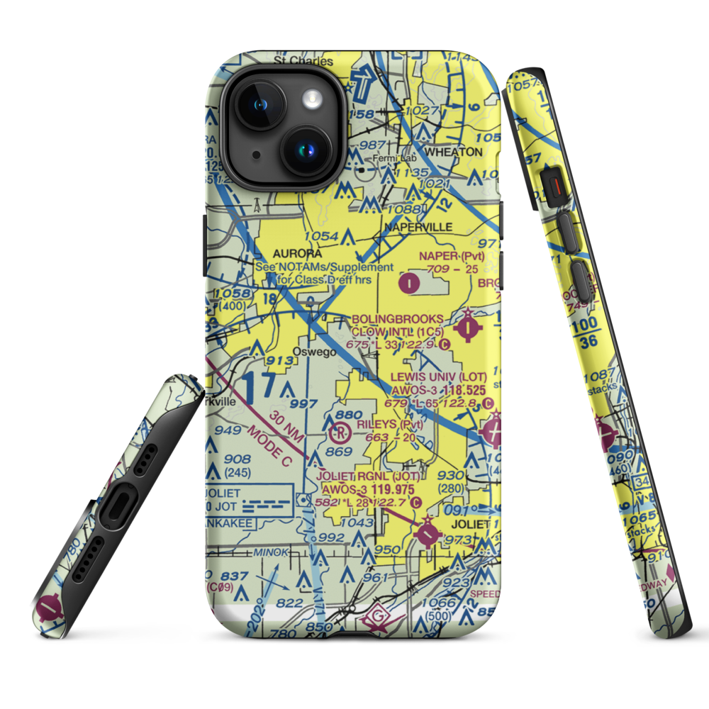 Wormley Airport (85LL) VFR Sectional  Tough iPhone Case iPhone 15 Plus model shown