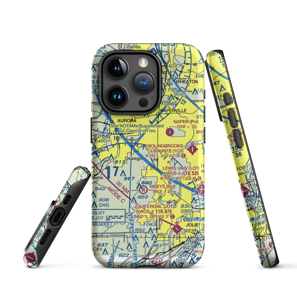 Wormley Airport (85LL) VFR Sectional  Tough iPhone Case iPhone 15 Pro model shown