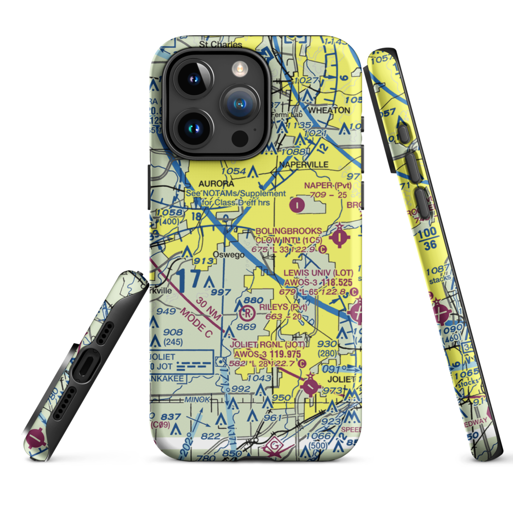 Wormley Airport (85LL) VFR Sectional  Tough iPhone Case iPhone 15 Pro Max model shown