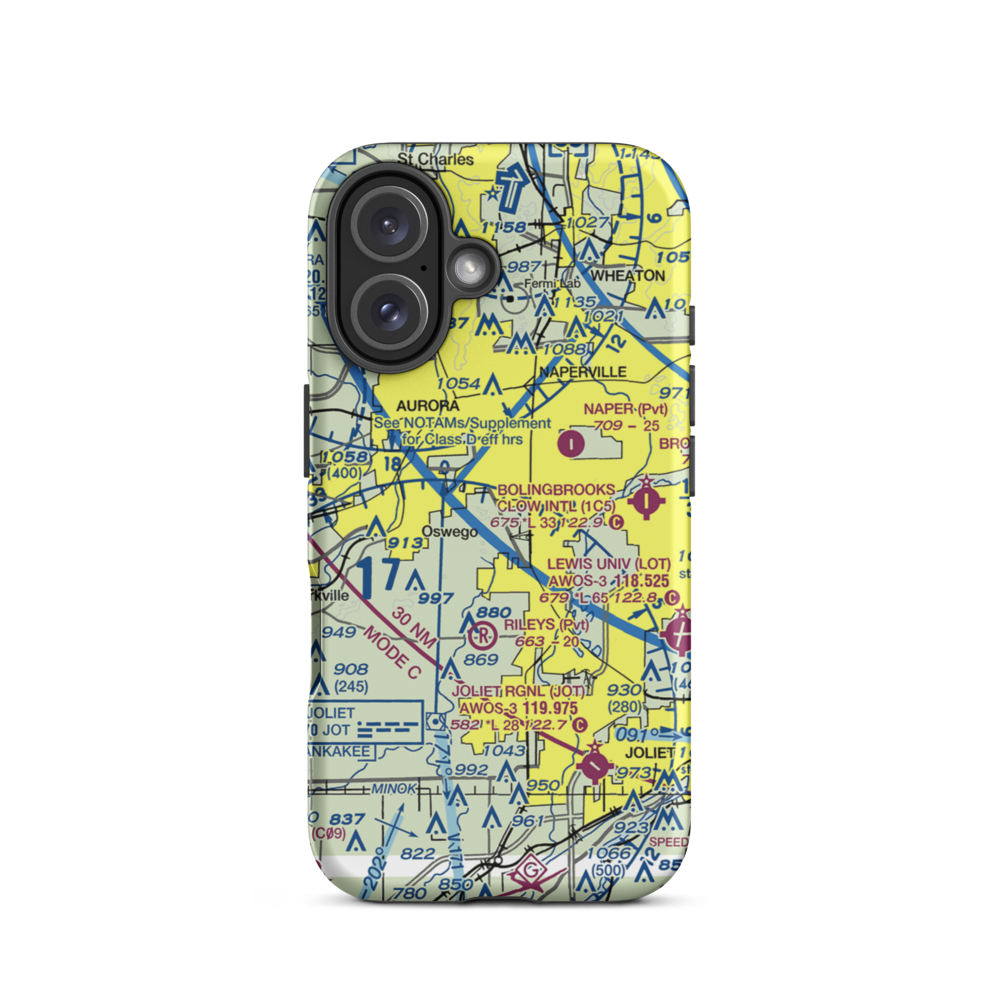 Wormley Airport (85LL) VFR Sectional  Tough iPhone Case iPhone 16 model shown