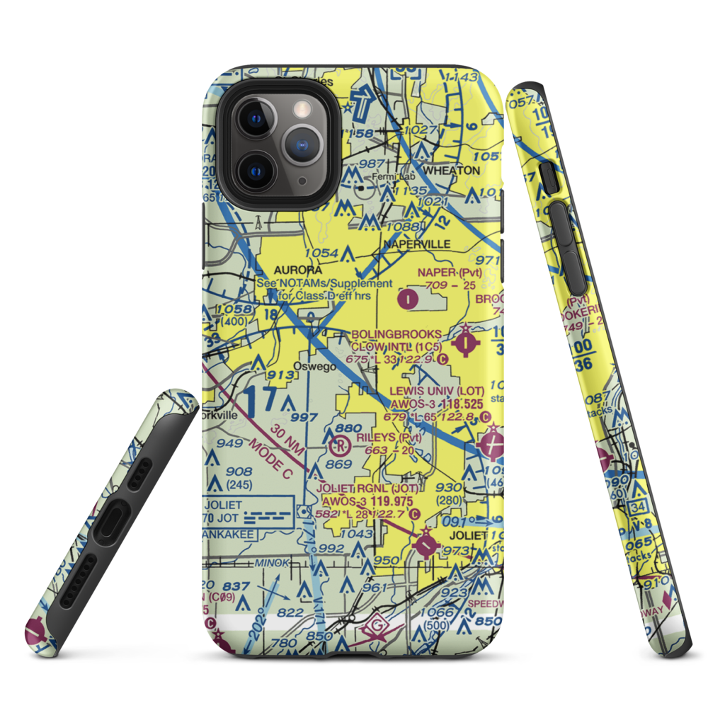 Wormley Airport (85LL) VFR Sectional  Tough iPhone Case iPhone 11 Pro Max model shown