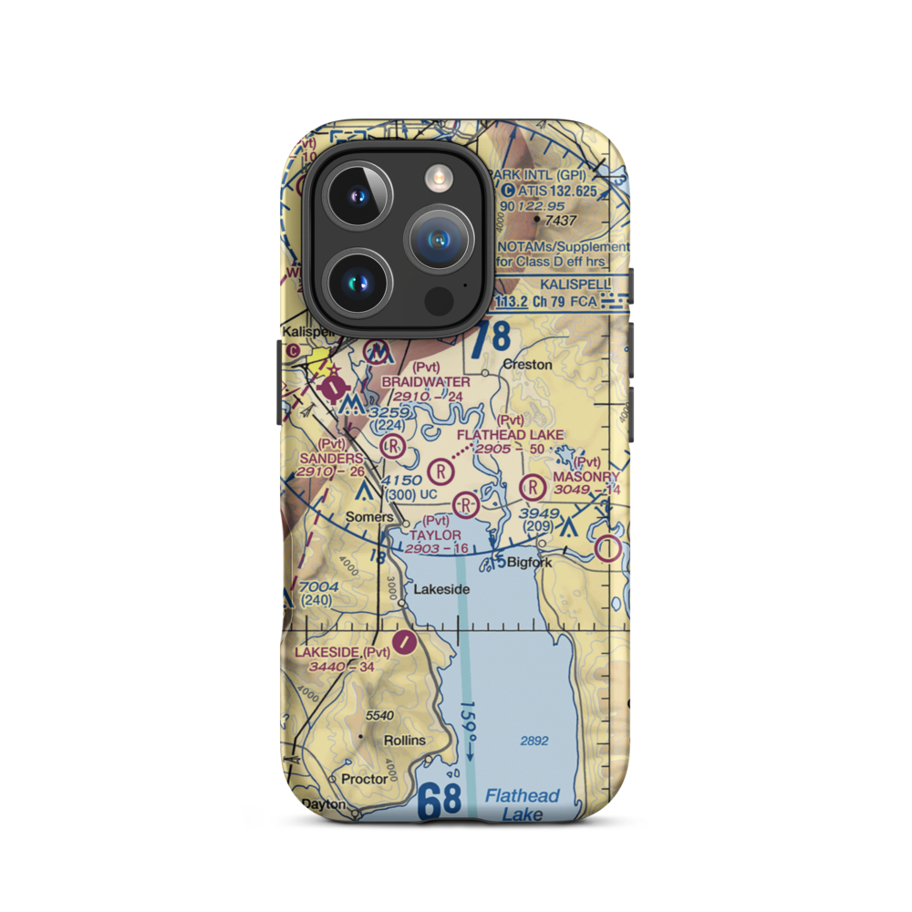 Wounded Buck Ranch Airport (22MT) VFR Sectional  Tough iPhone Case iPhone 16 Pro model shown