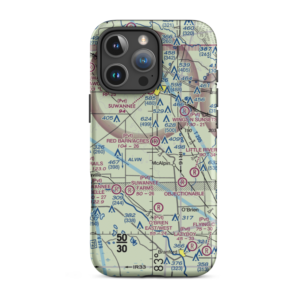 Wright Farms Airport (FD61) VFR Sectional  Tough iPhone Case iPhone 16 Pro Max model shown