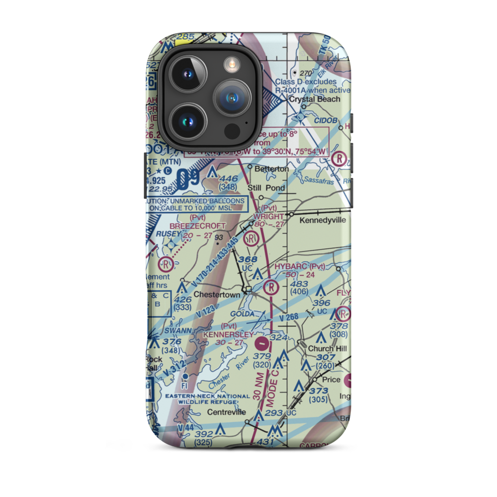 Wright Field (MD11) VFR Sectional  Tough iPhone Case iPhone 16 Pro Max model shown