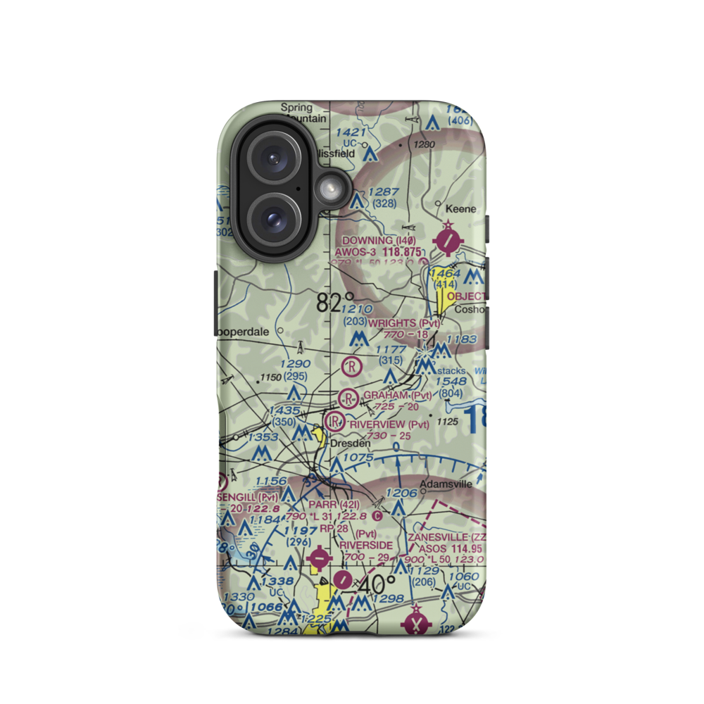Wright's Field (36OH) VFR Sectional  Tough iPhone Case iPhone 16 model shown