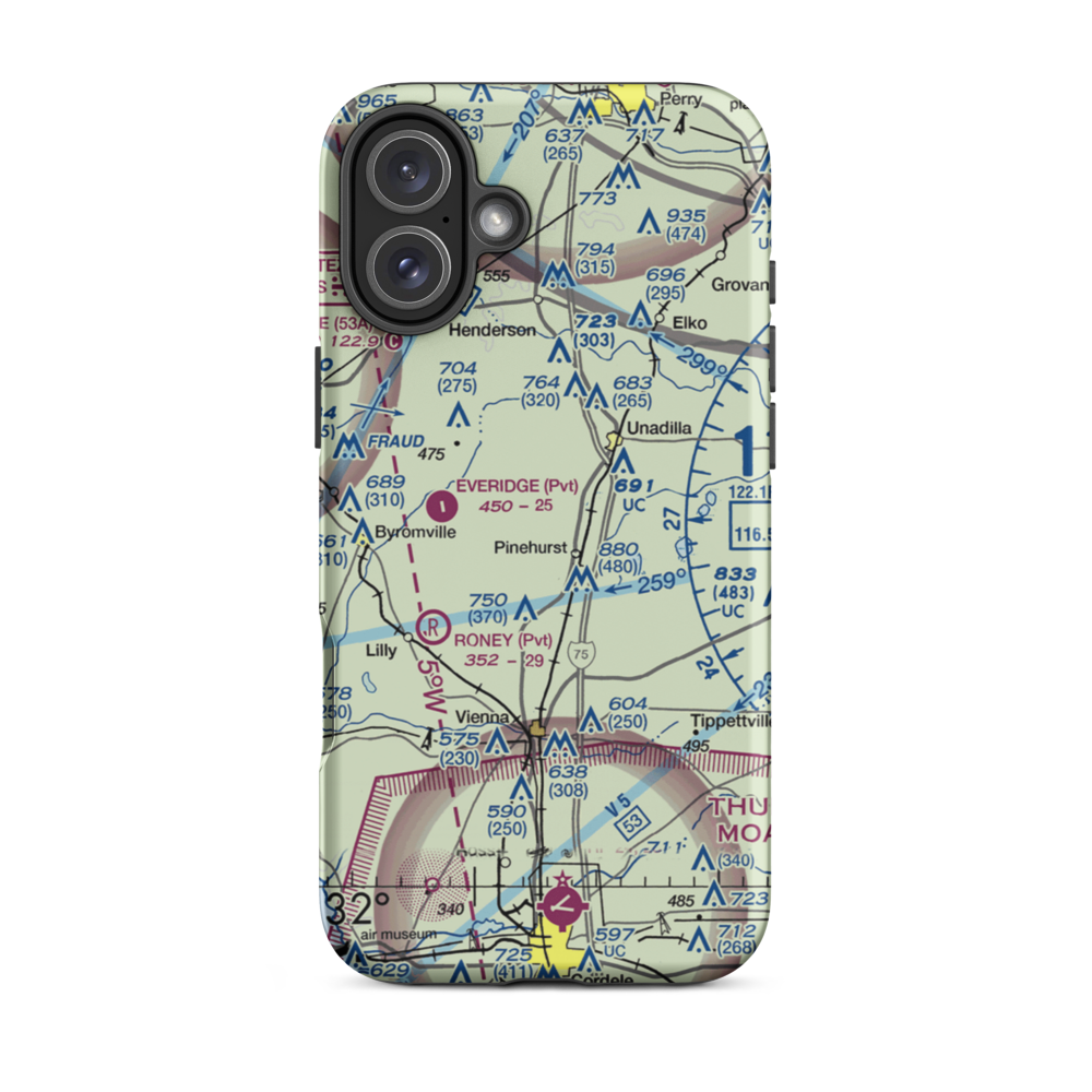 Wrights Field (2GA3) VFR Sectional  Tough iPhone Case iPhone 16 Plus model shown