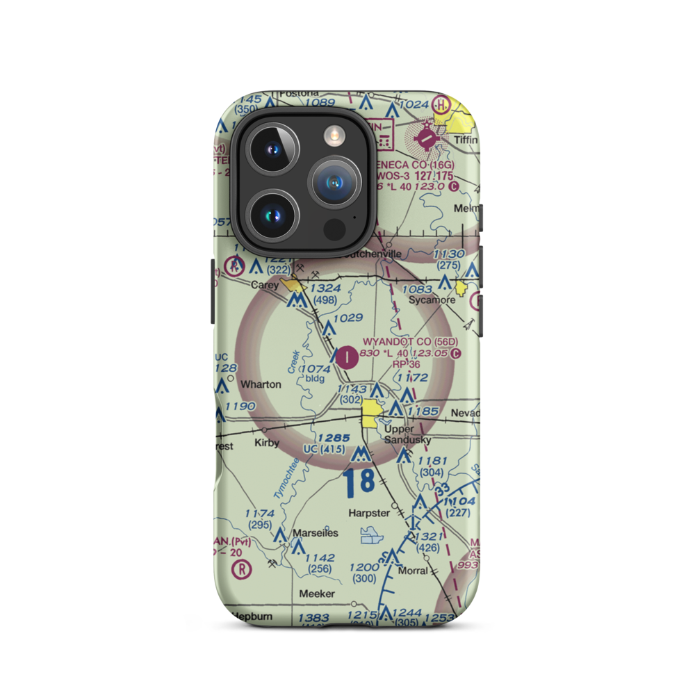 Wyandot County Airport (56D) VFR Sectional  Tough iPhone Case iPhone 16 Pro model shown