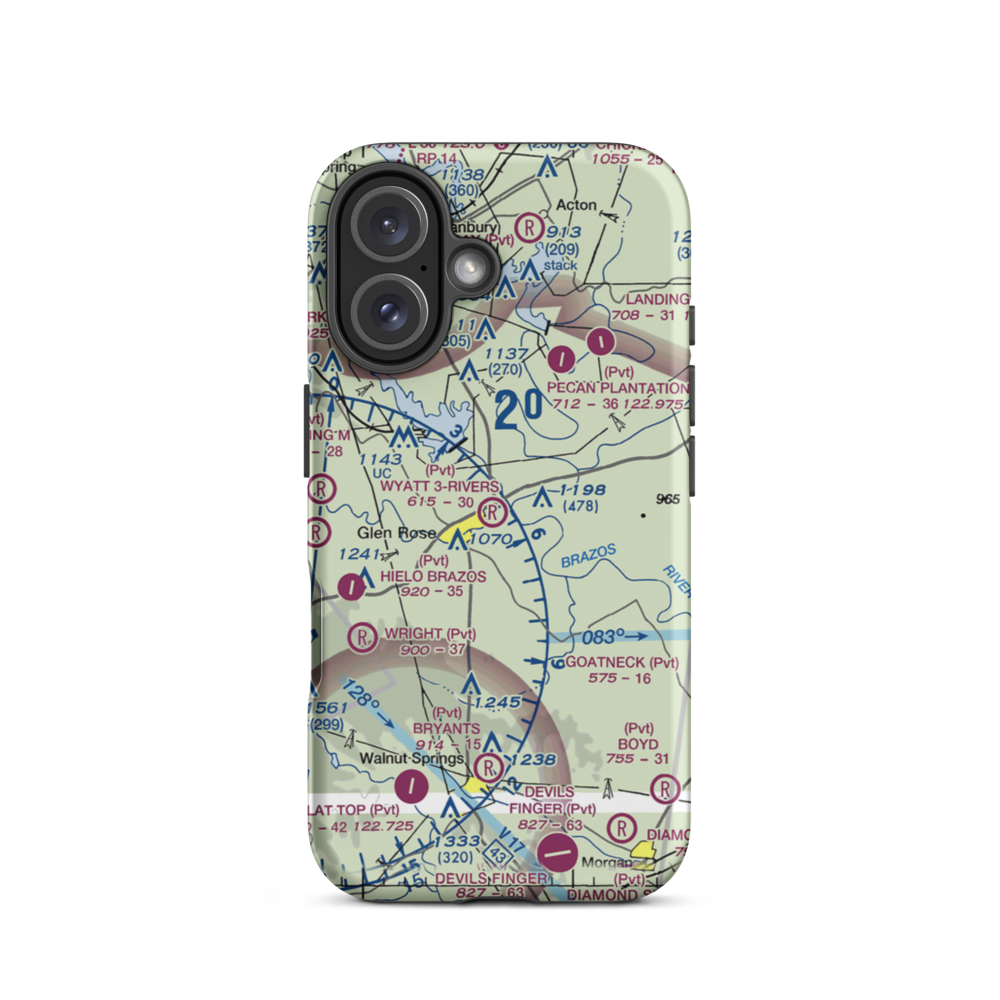 Wyatt 3-Rivers Airport (8TS7) VFR Sectional  Tough iPhone Case iPhone 16 model shown