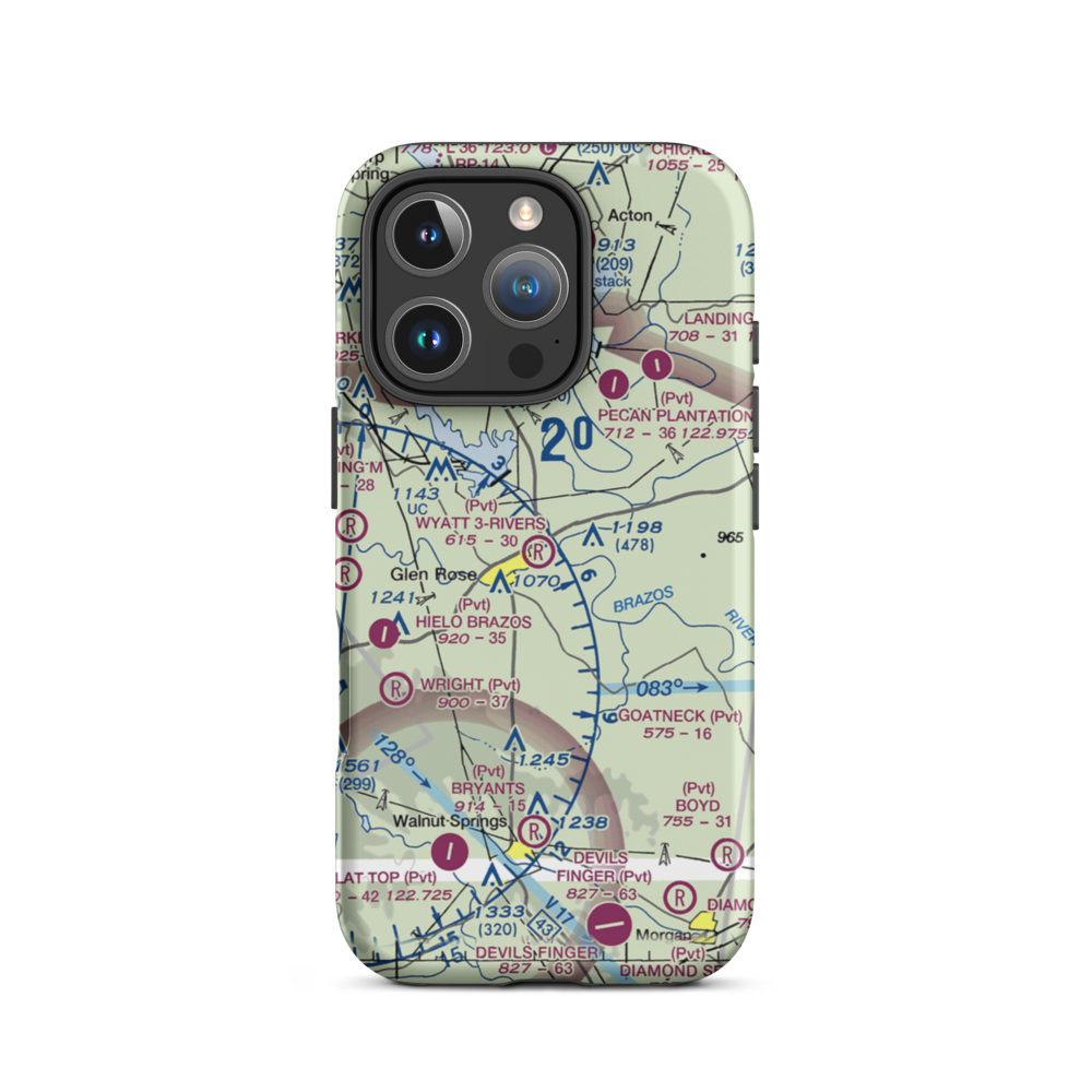 Wyatt 3-Rivers Airport (8TS7) VFR Sectional  Tough iPhone Case iPhone 16 Pro model shown