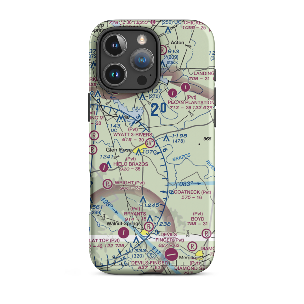 Wyatt 3-Rivers Airport (8TS7) VFR Sectional  Tough iPhone Case iPhone 16 Pro Max model shown