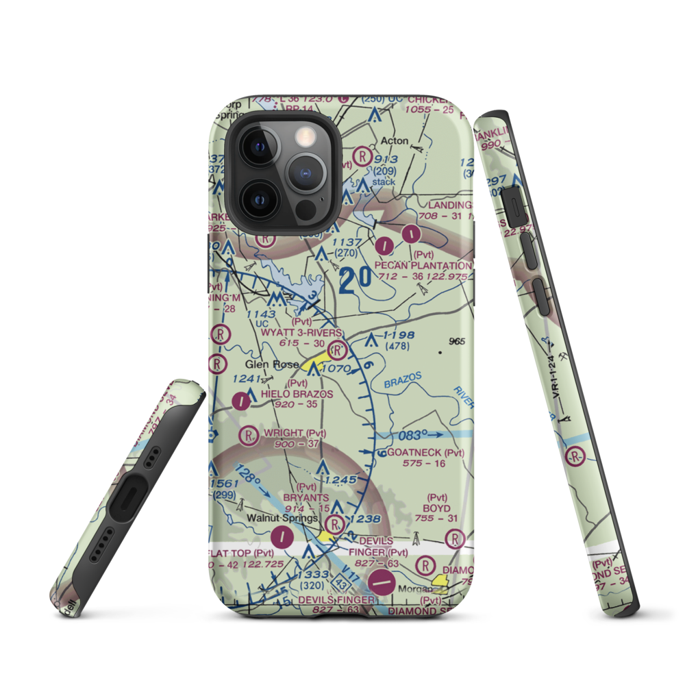 Wyatt 3-Rivers Airport (8TS7) VFR Sectional  Tough iPhone Case iPhone 12 Pro model shown