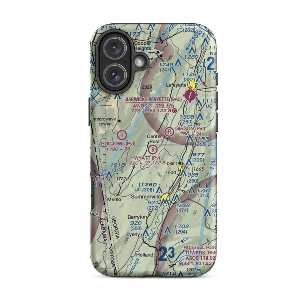 Wyatt Airport (GA23) VFR Sectional  Tough iPhone Case iPhone 16 Plus model shown