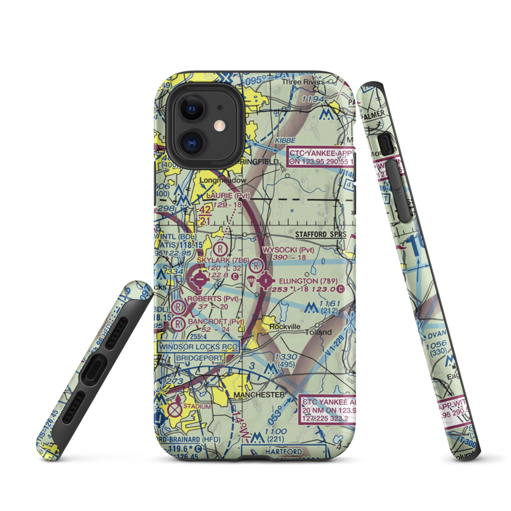 Wysocki Field (CT15) VFR Sectional  Tough iPhone Case iPhone 11 model shown