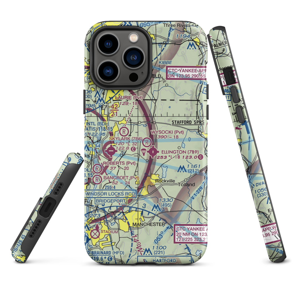 Wysocki Field (CT15) VFR Sectional  Tough iPhone Case iPhone 13 Pro Max model shown