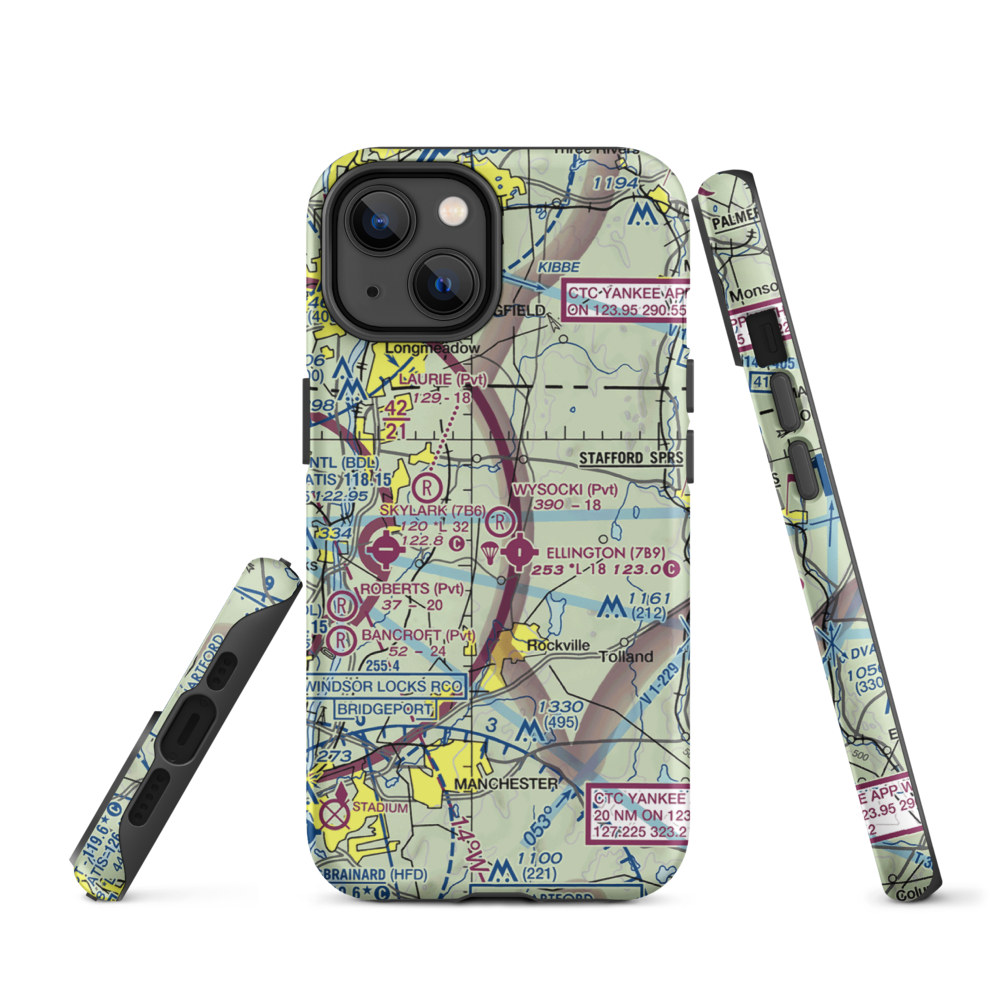 Wysocki Field (CT15) VFR Sectional  Tough iPhone Case iPhone 14 model shown