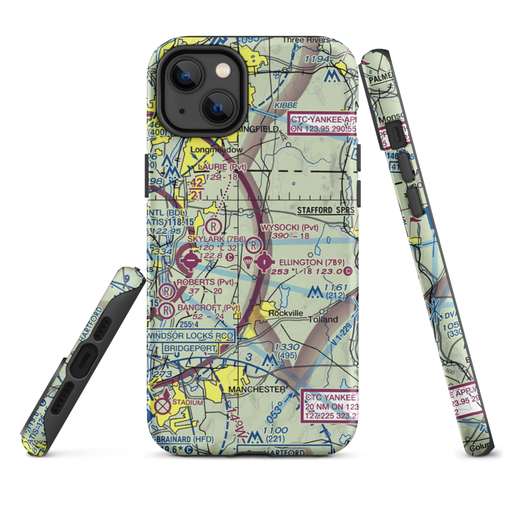 Wysocki Field (CT15) VFR Sectional  Tough iPhone Case iPhone 14 Plus model shown