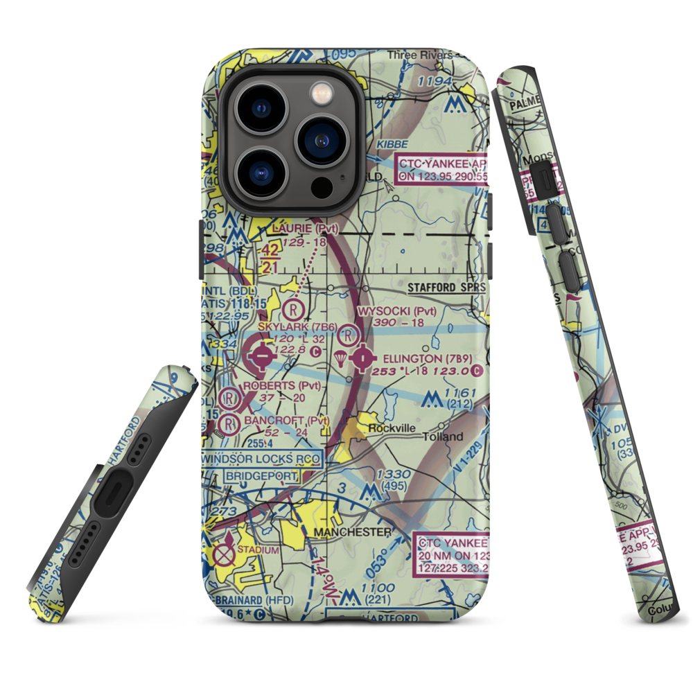 Wysocki Field (CT15) VFR Sectional  Tough iPhone Case iPhone 14 Pro Max model shown