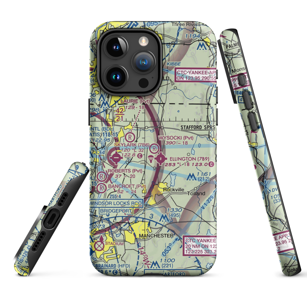 Wysocki Field (CT15) VFR Sectional  Tough iPhone Case iPhone 15 Pro Max model shown